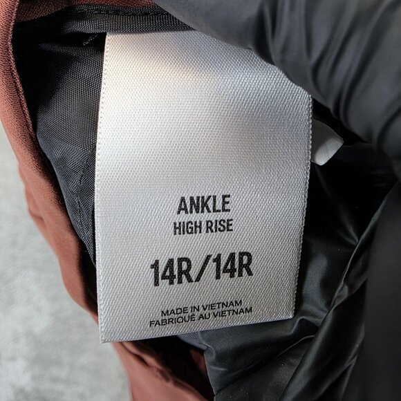 Express Pants Womens 14 Brown Ankle High Rise Tapered Pleated Dress Work Trouser - Picture 10 of 12